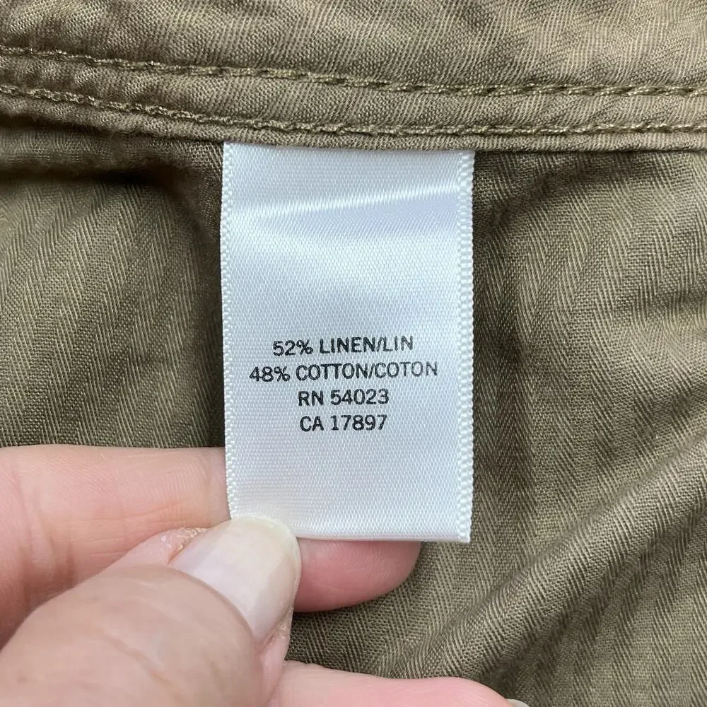 Banana Republic Mens Linen Blend Straight Leg Pants Size 35X32 Brown Beach
